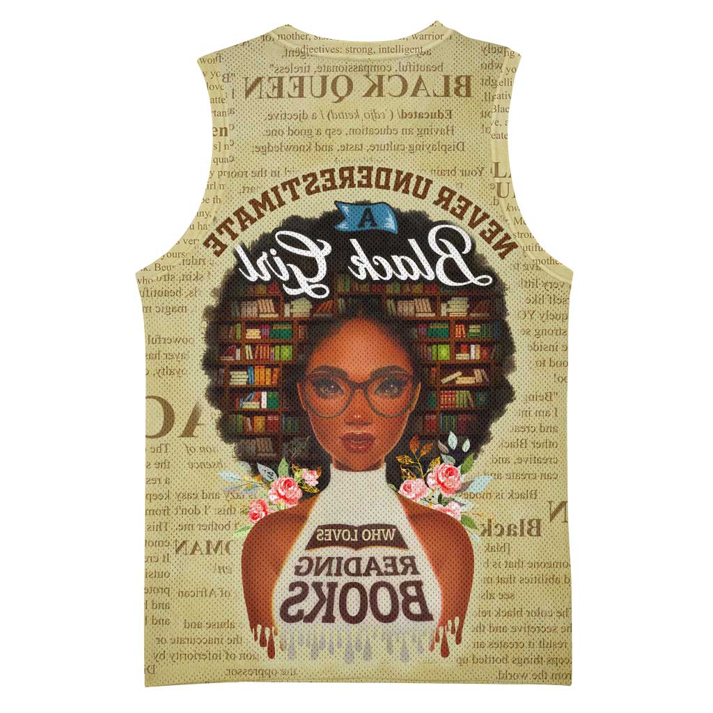 Personalized Black Girl African Basketball Jersey Never Underestimate A Book Lover - African Pride