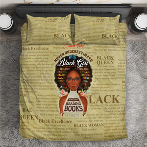 Personalized Black Girl African Bedding Set Never Underestimate A Book Lover
