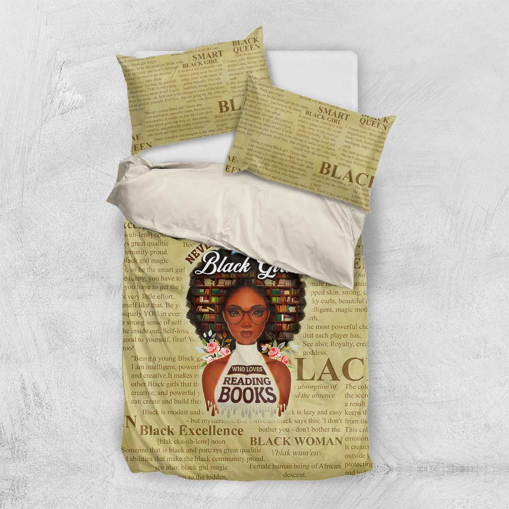 Personalized Black Girl African Bedding Set Never Underestimate A Book Lover