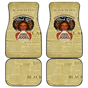 Personalized Black Girl African Car Mats Never Underestimate A Book Lover