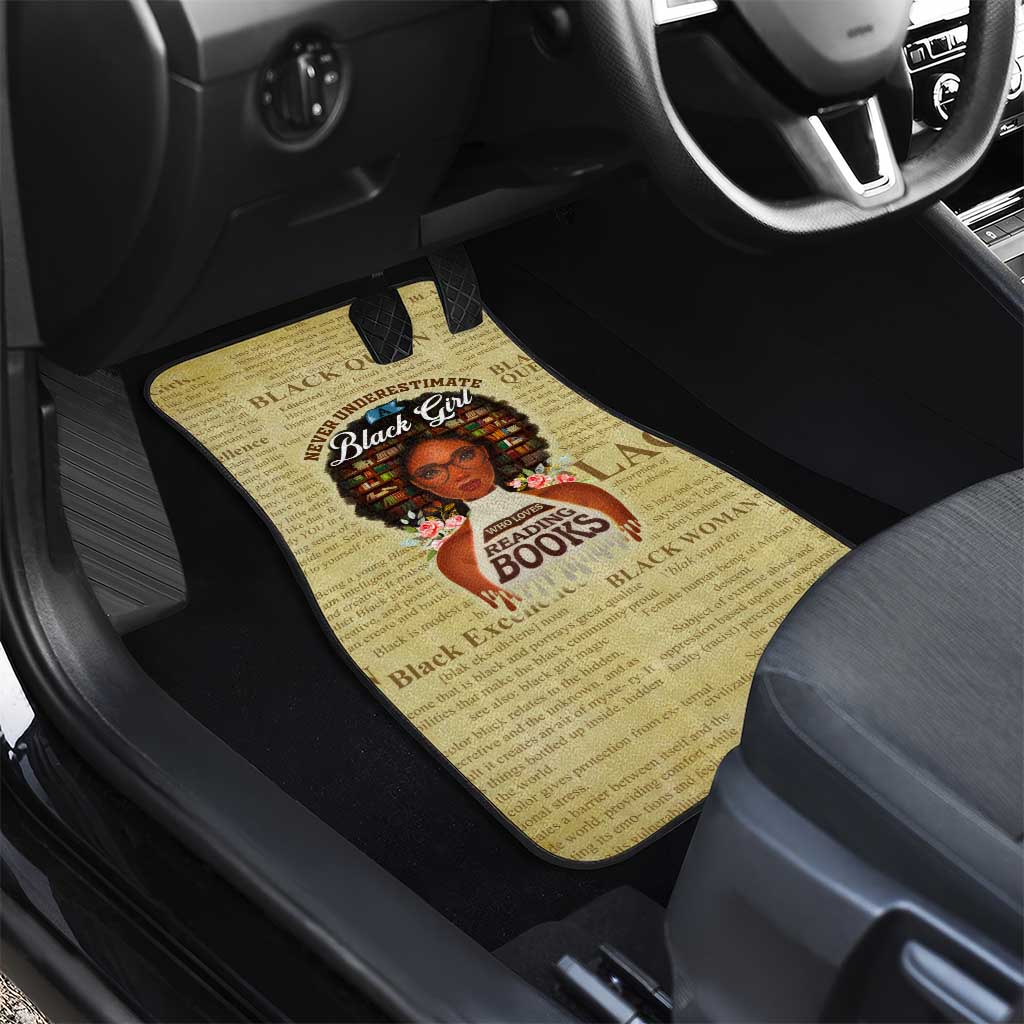 Personalized Black Girl African Car Mats Never Underestimate A Book Lover