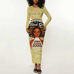 Personalized Black Girl African Long Sleeve Bodycon Dress Never Underestimate A Book Lover DT02