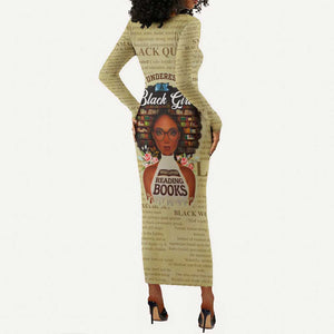 Personalized Black Girl African Long Sleeve Bodycon Dress Never Underestimate A Book Lover DT02