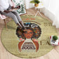 Personalized Black Girl African Round Carpet Never Underestimate A Book Lover