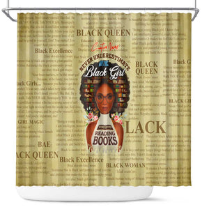 Personalized Black Girl African Shower Curtain Never Underestimate A Book Lover