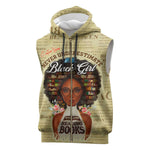 Personalized Black Girl African Sleeveless Zip Hoodie Never Underestimate A Book Lover - African Pride