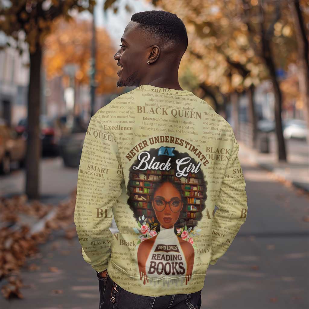 Personalized Black Girl African Sweatshirt Never Underestimate A Book Lover