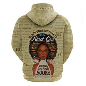Personalized Black Girl African Zip Hoodie Never Underestimate A Book Lover