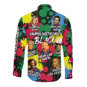 Unapologetically Black Long Sleeve Button Shirt Civil Rights Leaders