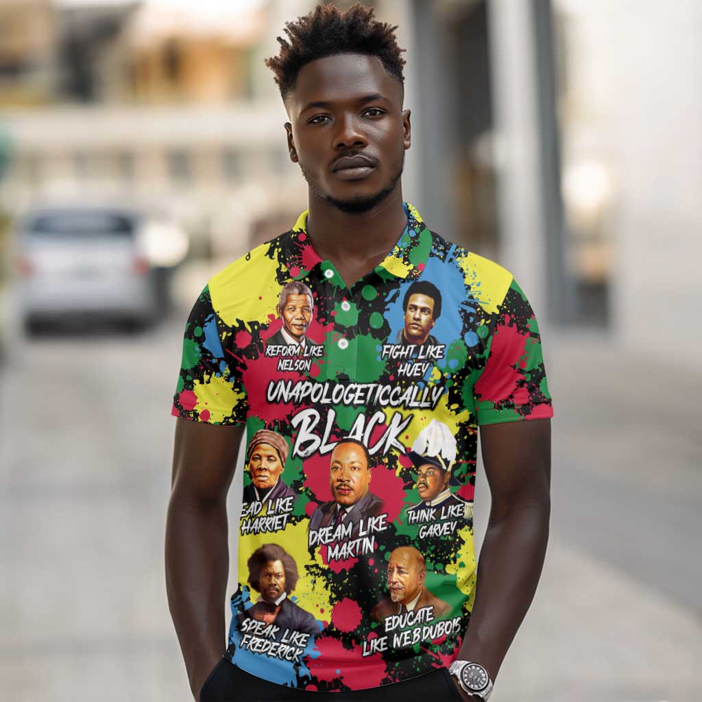 Unapologetically Black Polo Shirt Civil Rights Leaders