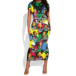 Unapologetically Black Short Sleeve Bodycon Dress Civil Rights Leaders DT02