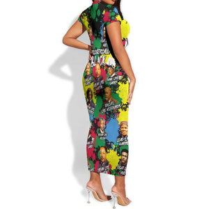 Unapologetically Black Short Sleeve Bodycon Dress Civil Rights Leaders DT02