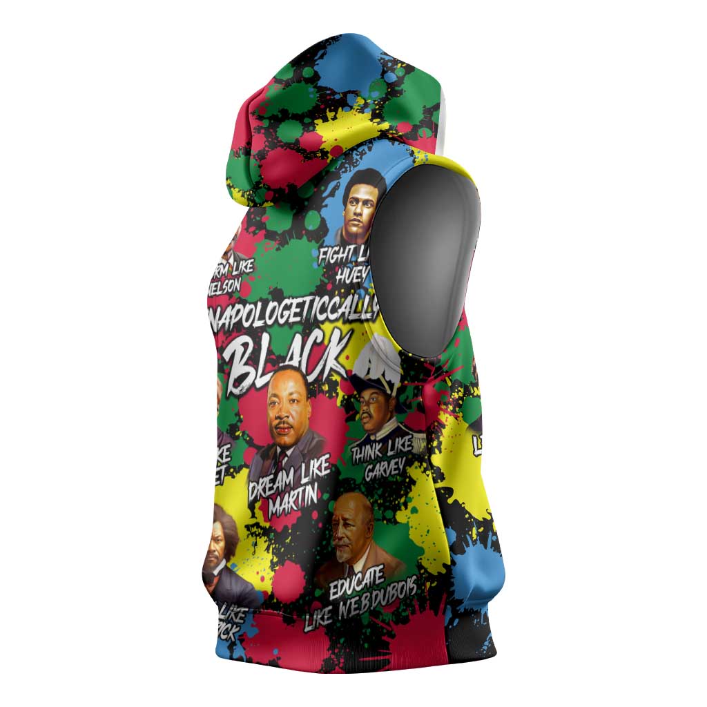 Unapologetically Black Sleeveless Hoodie Civil Rights Leaders - African Pride
