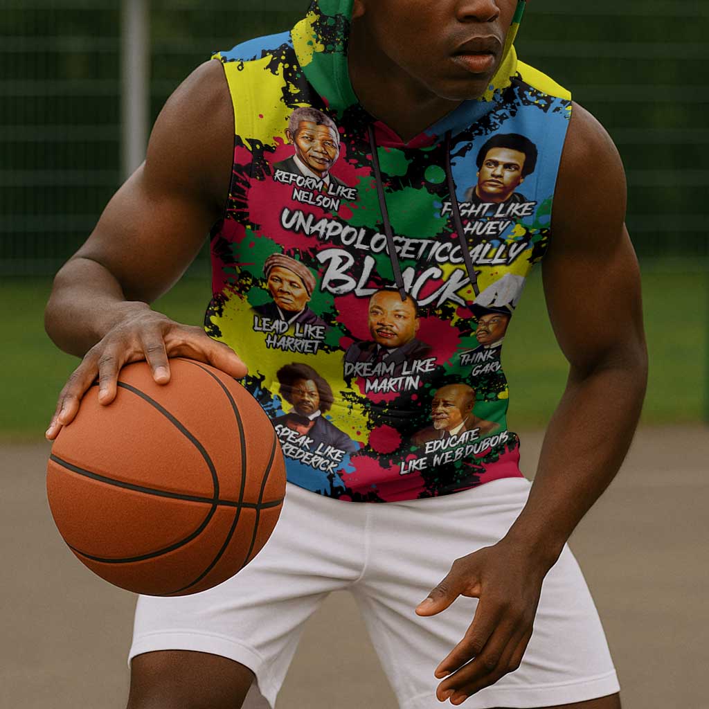 Unapologetically Black Sleeveless Hoodie Civil Rights Leaders - African Pride