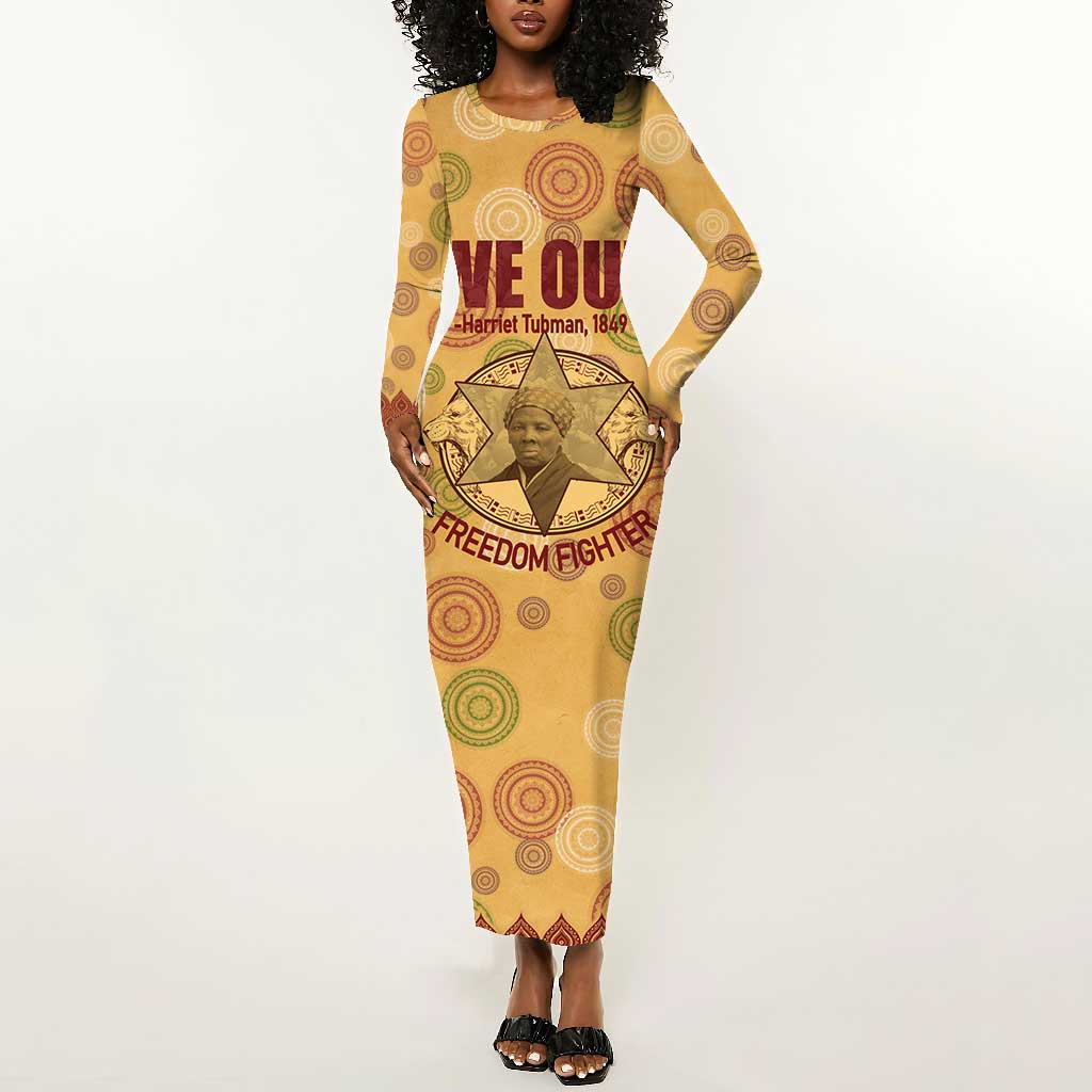 We Out 1849 African-American Long Sleeve Bodycon Dress Harriet Tubman DT02