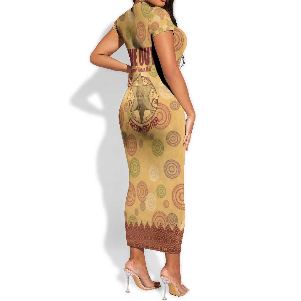 We Out 1849 African-American Short Sleeve Bodycon Dress Harriet Tubman DT02