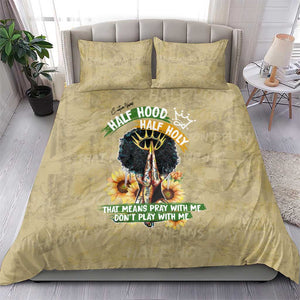 Personalized African Women Bedding Set Half Hood Half Holy