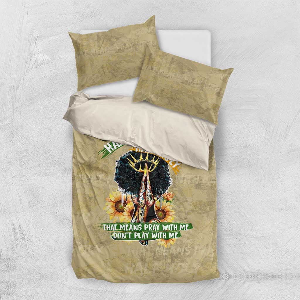 Personalized African Women Bedding Set Half Hood Half Holy