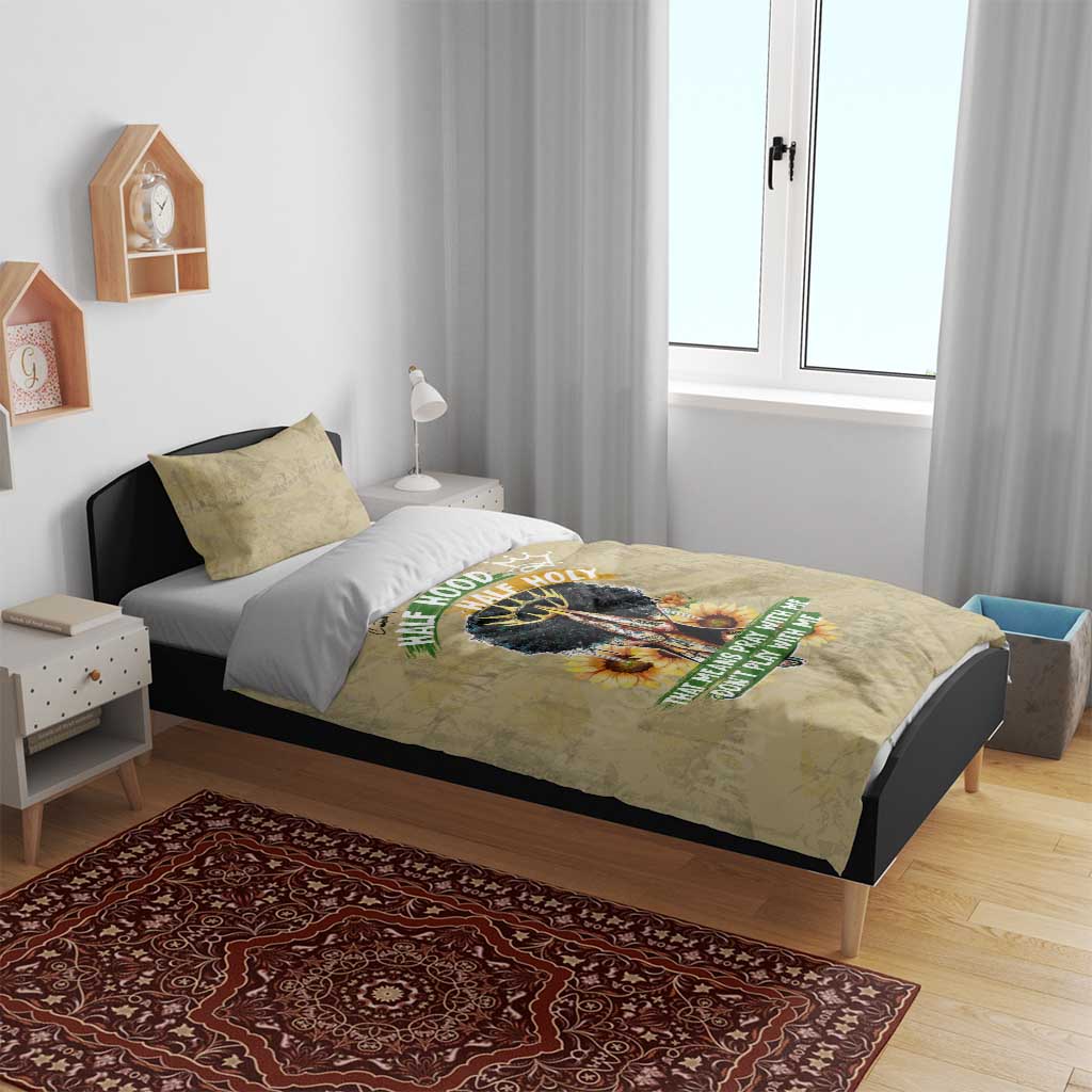 Personalized African Women Bedding Set Half Hood Half Holy