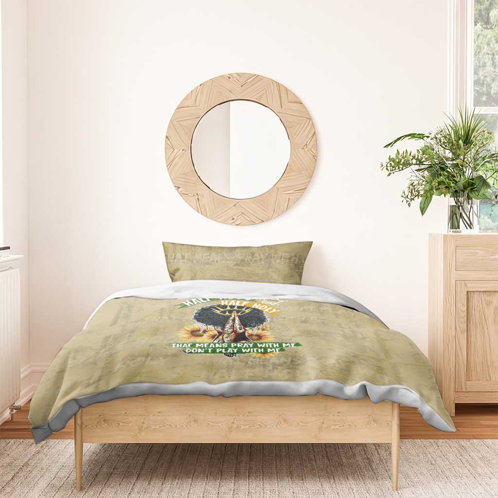 Personalized African Women Bedding Set Half Hood Half Holy