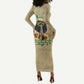 Personalized African Women Long Sleeve Bodycon Dress Half Hood Half Holy DT02