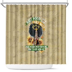 Personalized African Women Shower Curtain Half Hood Half Holy