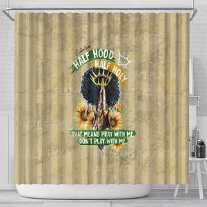 Personalized African Women Shower Curtain Half Hood Half Holy