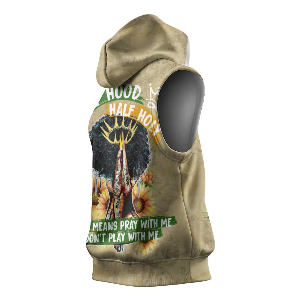 Personalized African Women Sleeveless Hoodie Half Hood Half Holy - African Pride