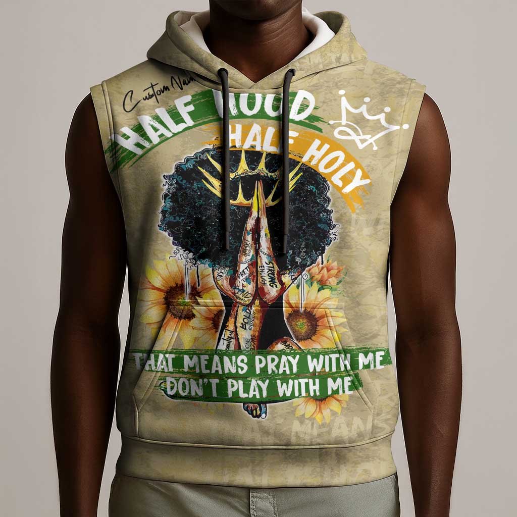 Personalized African Women Sleeveless Hoodie Half Hood Half Holy - African Pride