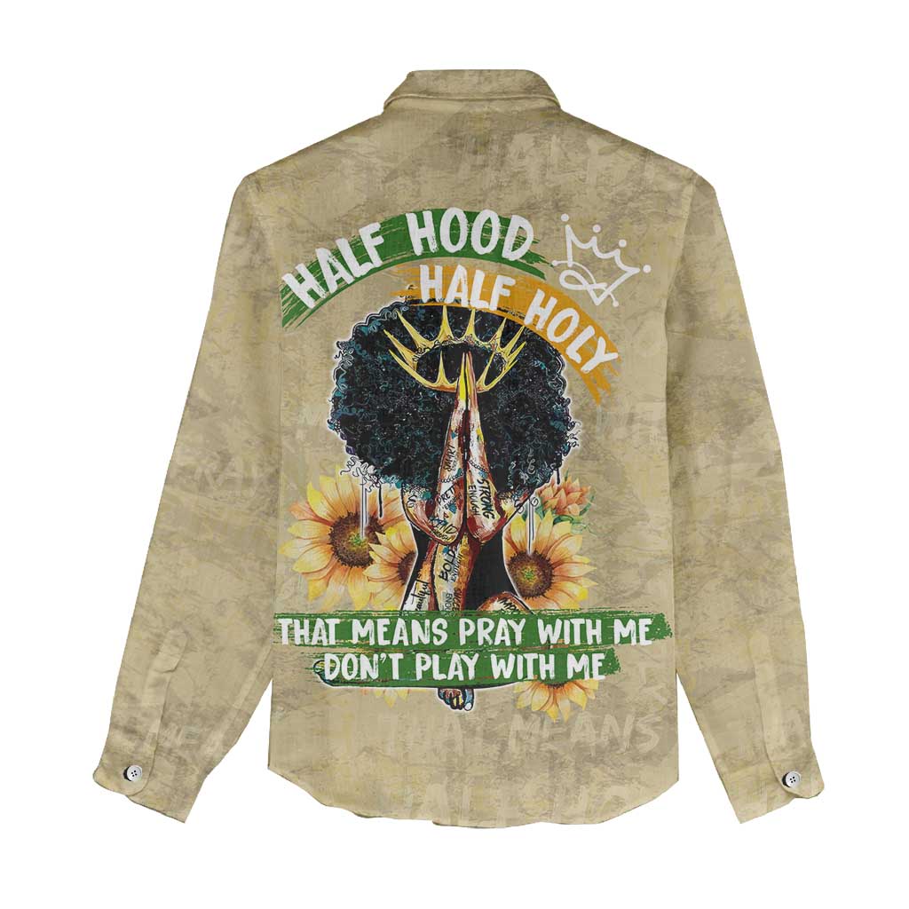 Personalized African Women Women Casual Shirt Half Hood Half Holy DT02