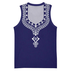 Printed Dashiki African Basketball Jersey Blue - African Pride