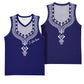 Printed Dashiki African Basketball Jersey Blue - African Pride