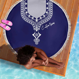 Printed Dashiki African Beach Blanket Blue