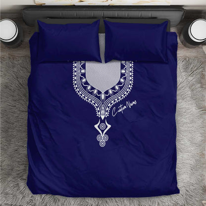 Printed Dashiki African Bedding Set Blue