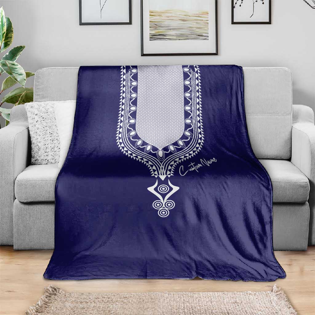Printed Dashiki African Blanket Blue