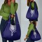 Printed Dashiki African Grocery Bag Blue