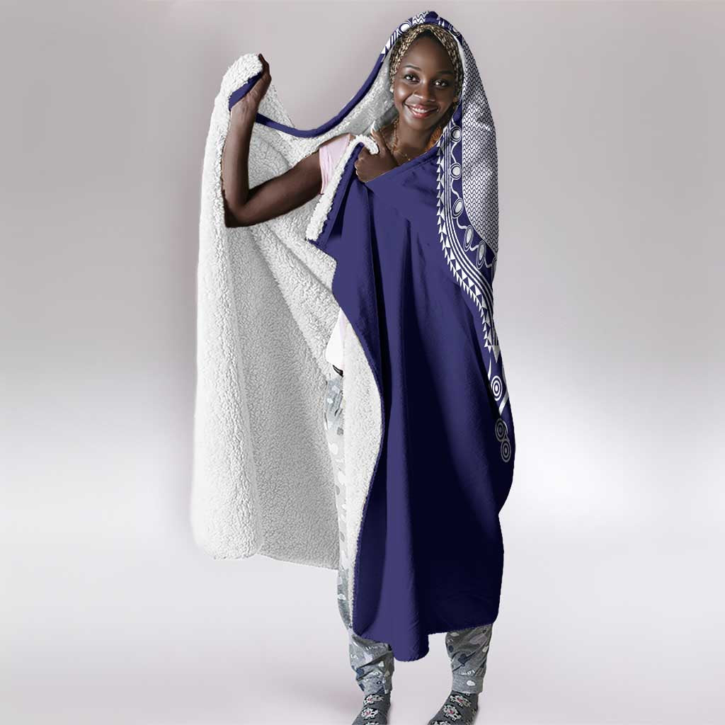 Printed Dashiki African Hooded Blanket Blue