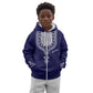 Printed Dashiki African Kid Hoodie Blue