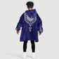 Printed Dashiki African KId Wearable Blanket Hoodie Blue