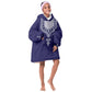 Printed Dashiki African KId Wearable Blanket Hoodie Blue