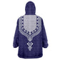 Printed Dashiki African KId Wearable Blanket Hoodie Blue