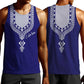 Printed Dashiki African Men Tank Top Blue