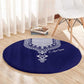 Printed Dashiki African Round Carpet Blue