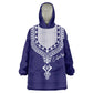 Printed Dashiki African Wearable Blanket Hoodie Blue