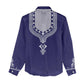 Printed Dashiki African Women Casual Shirt Blue DT02