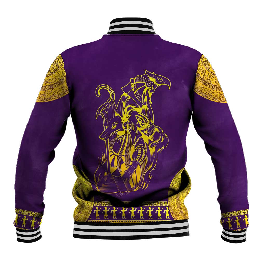Anubis and Horus Baseball Jacket Egyptian God Purple DT02