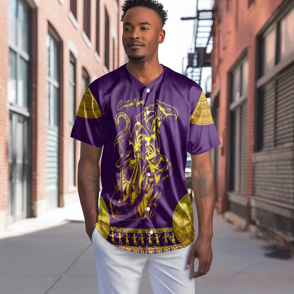 Anubis and Horus Baseball Jersey Egyptian God Purple