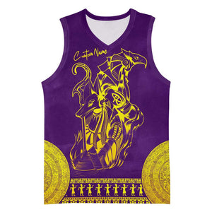 Anubis and Horus Basketball Jersey Egyptian God Purple - African Pride