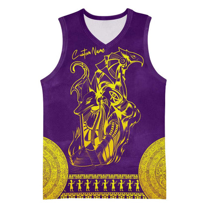 Anubis and Horus Basketball Jersey Egyptian God Purple - African Pride