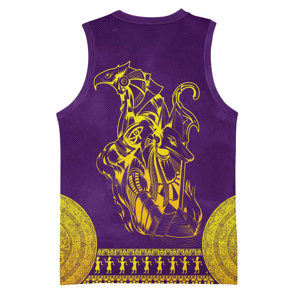 Anubis and Horus Basketball Jersey Egyptian God Purple - African Pride